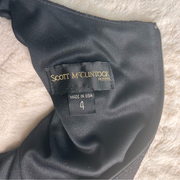 Vintage Scott McClintock Black Sparkle Evening Gown Petite 4 Beaded Formal - Picture 10 of 11